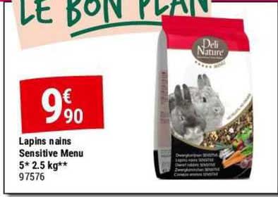 lapins nains sensitive menu 5* 2.5 kg