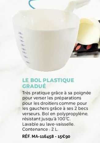 le bol plastique gradué