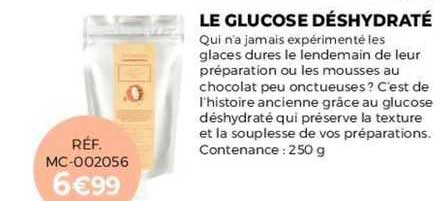 Le Glucose Déshydraté