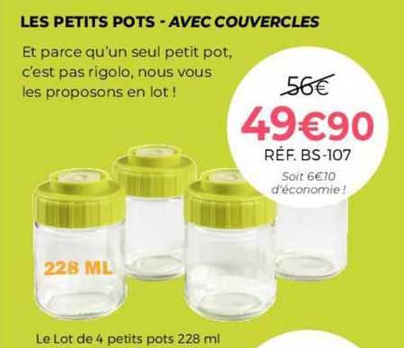 les petits pots - avec couvercles