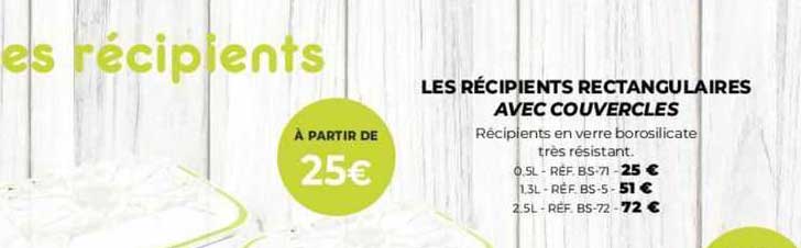 les récipients rectangulaires avec couvercles