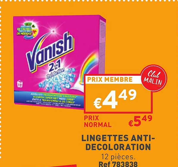 lingettes anti-decoloration