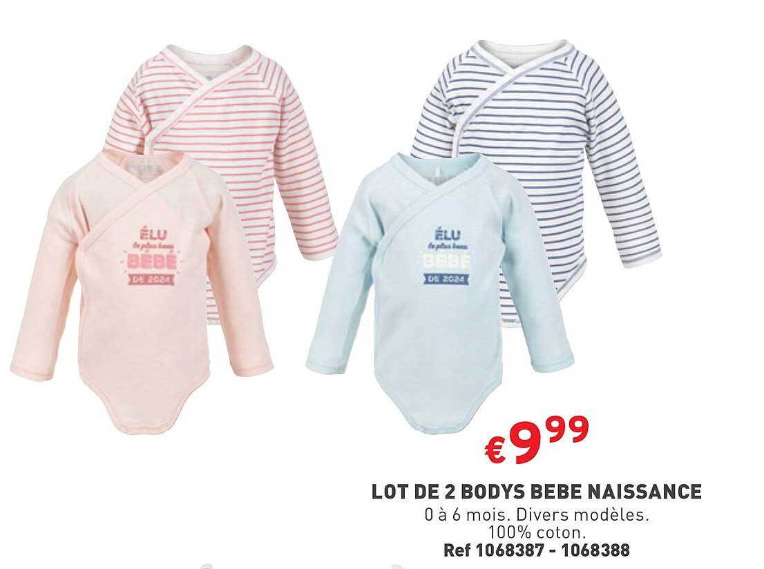 lot de 2 bodys bebe naissance