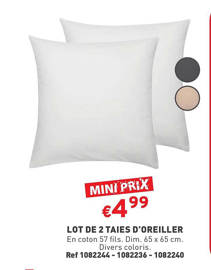 lot de 2 taies d'oreiller
