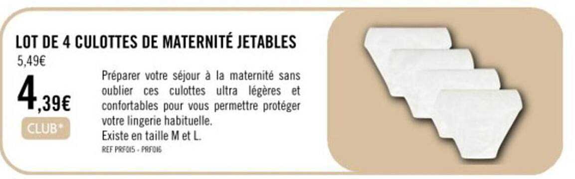 lot de 4 culottes de maternité jetables