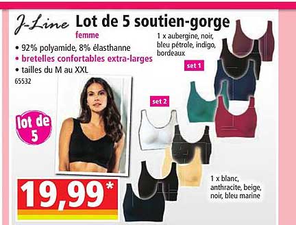 lot de 5 soutien-gorge j-line