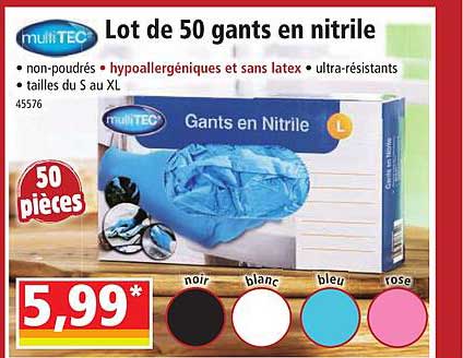 Lot De 50 Gants En Nitrile MultiTEC