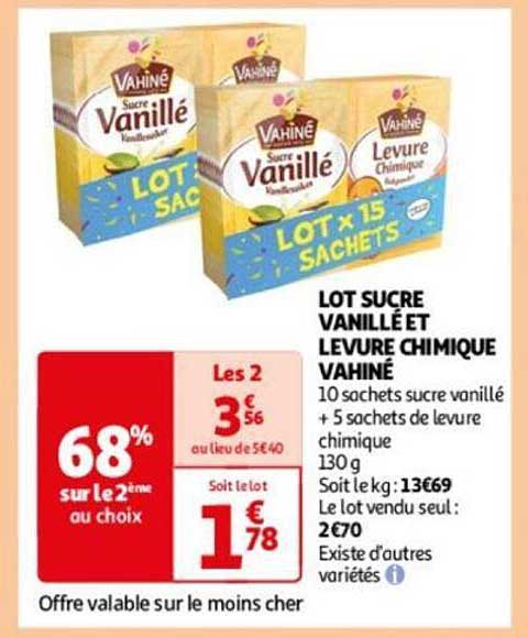 lot sucre vanillé et levure chimique vahiné