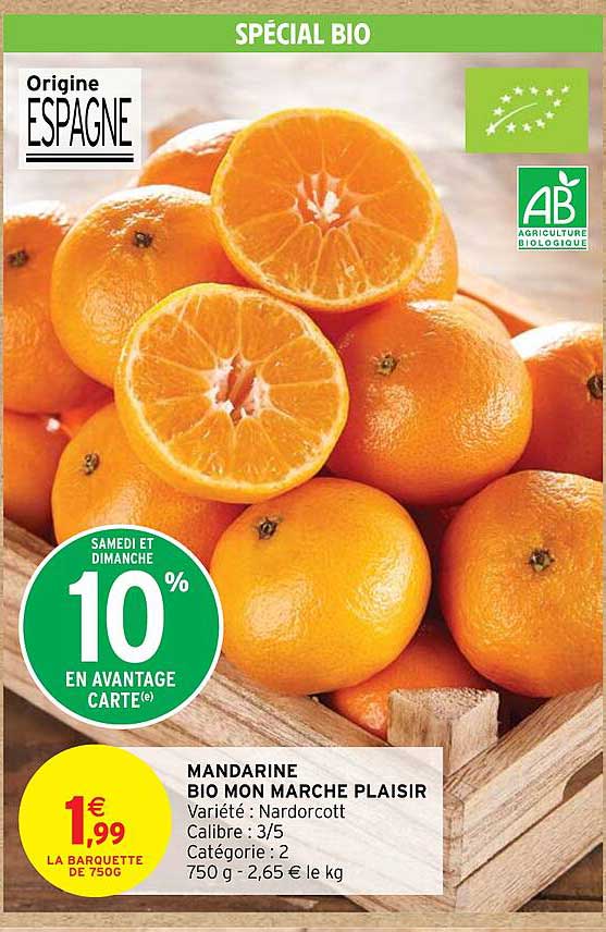 mandarine bio mon marché plaisir