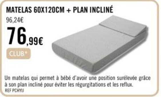 matelas 60 x 120 cm + plan incliné