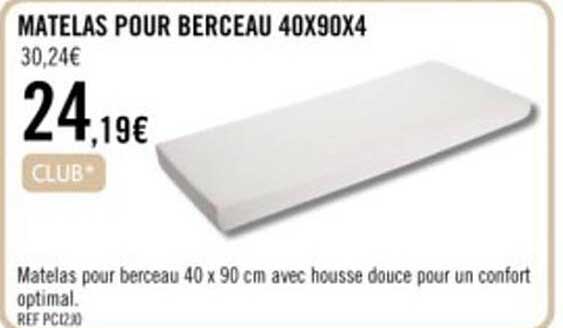 matelas pour berceau 40 x 90 x 4