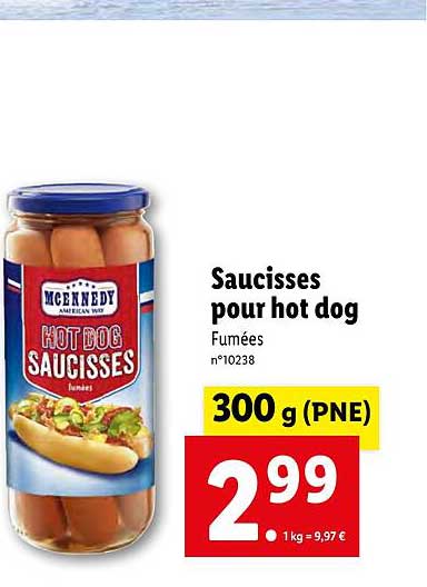 mcennedy saucisses pour hot dog