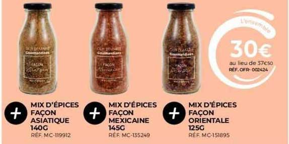 mix d'épices façon asiatique, mexicaine ou orientale