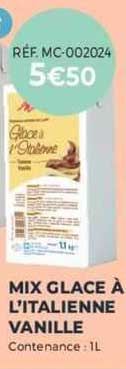 mix glace à l'italienne vanille