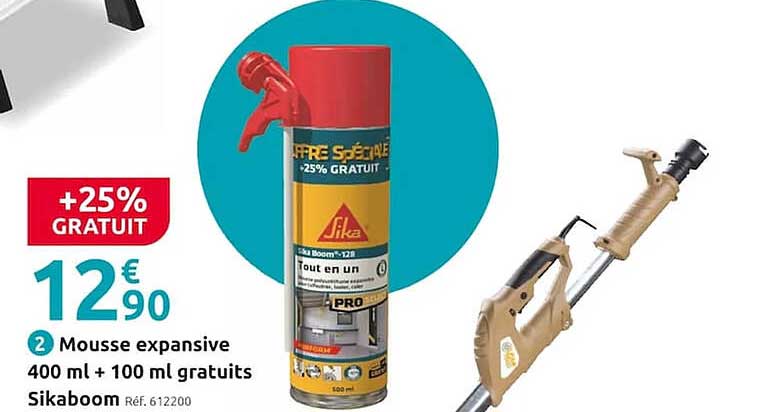 mousse expansive 400 ml + 100 ml gratuits sikaboom