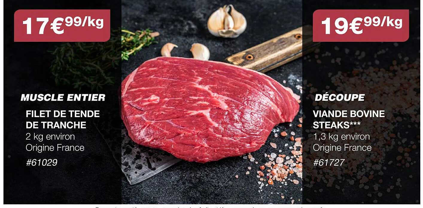 muscle entier filet de tende de tranche, découpe viande bovine steaks***