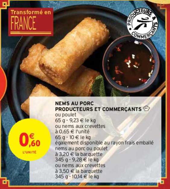 nems au porc producteurs et commerçants