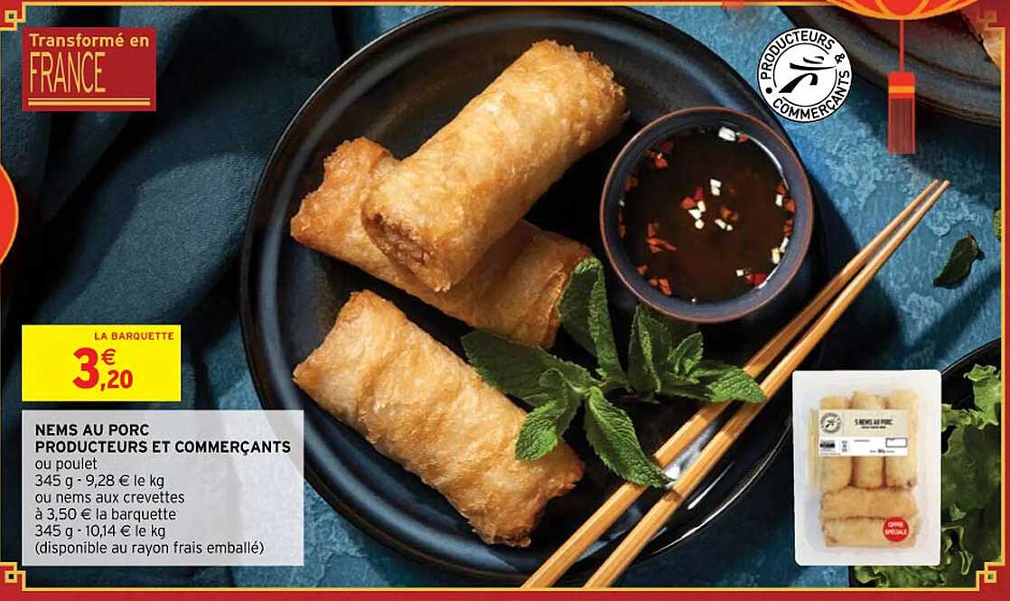 nems au porc producteurs et commercants