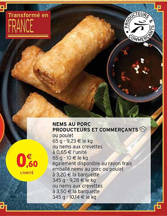 nems au porc producteurs et commerçants