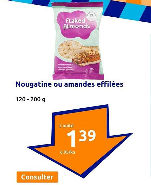 nougatine ou amandes effilées