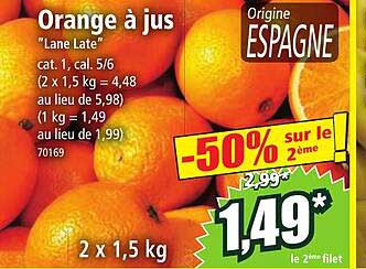 orange à jus "lane late"