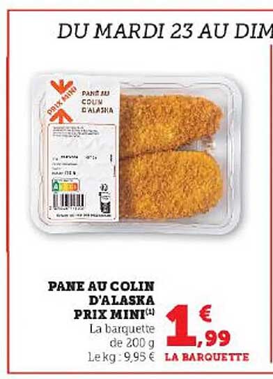 pané au colin d'alaska prix mini