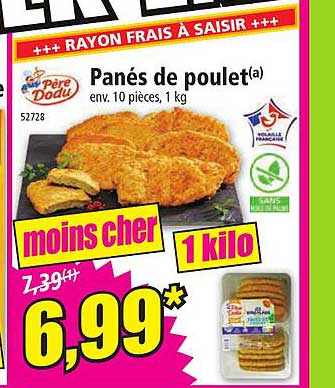 panés de poulet père dodu