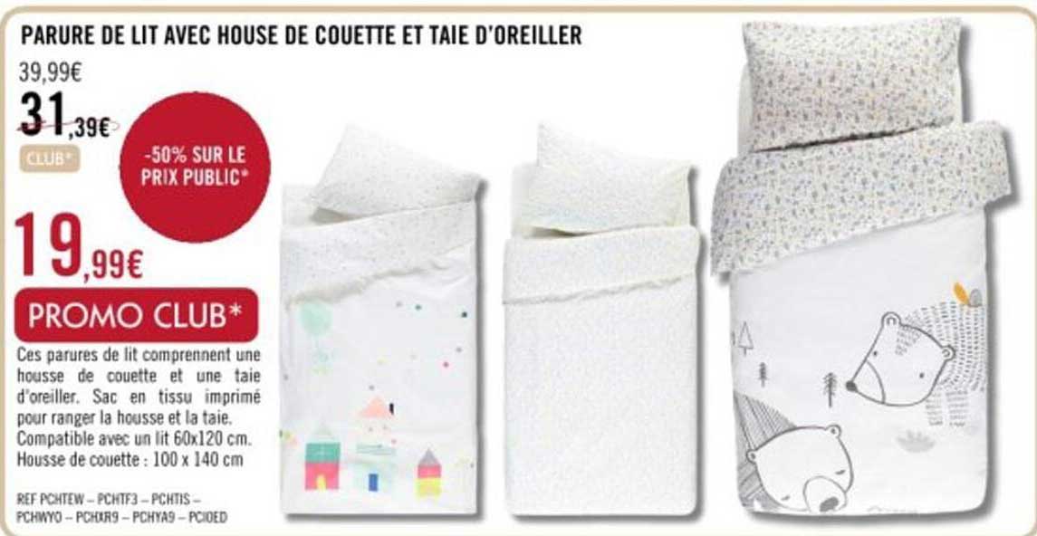 parure de lit avec housse de couette et taie d'oreiller