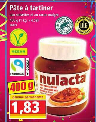 Pâte à Tartiner Nulacta