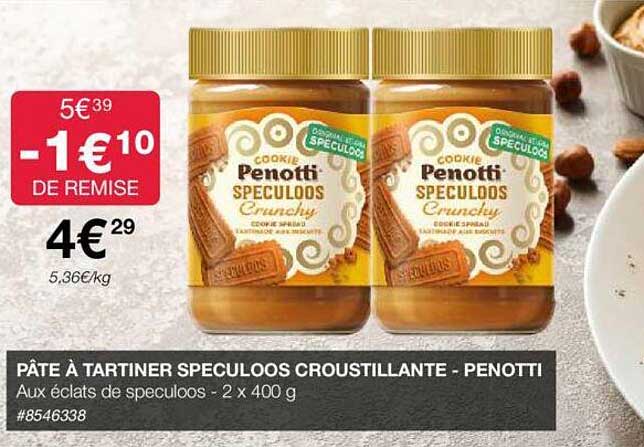 pâte à tartiner speculoos croustillante - penotti