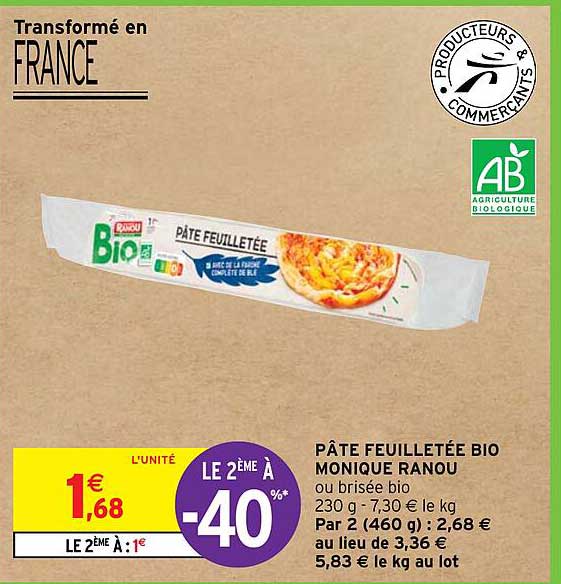 pâte feuilletée bio monique ranou