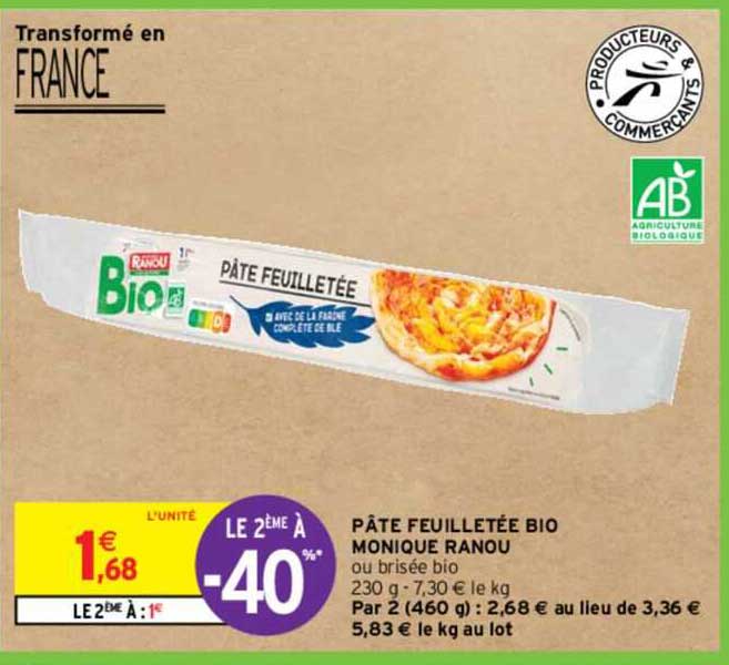pâte feuilletée bio monique ranou