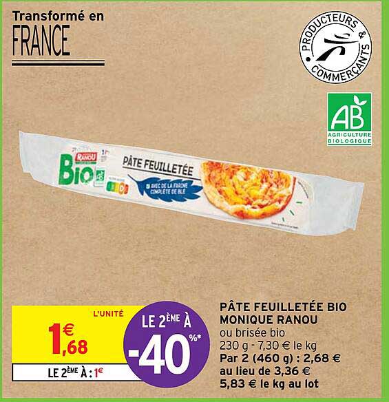 pâte feuilletée bio monique ranou