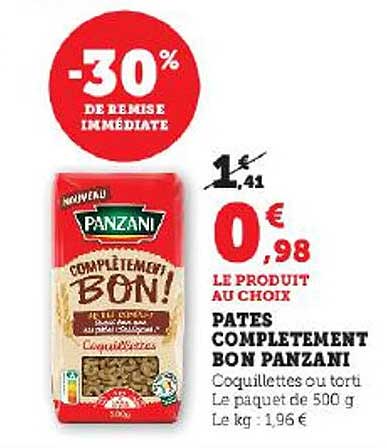 pâtes complètement bon panzani