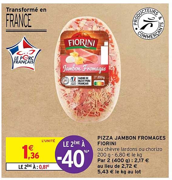 Pizza Jambon Fromages Fiorini