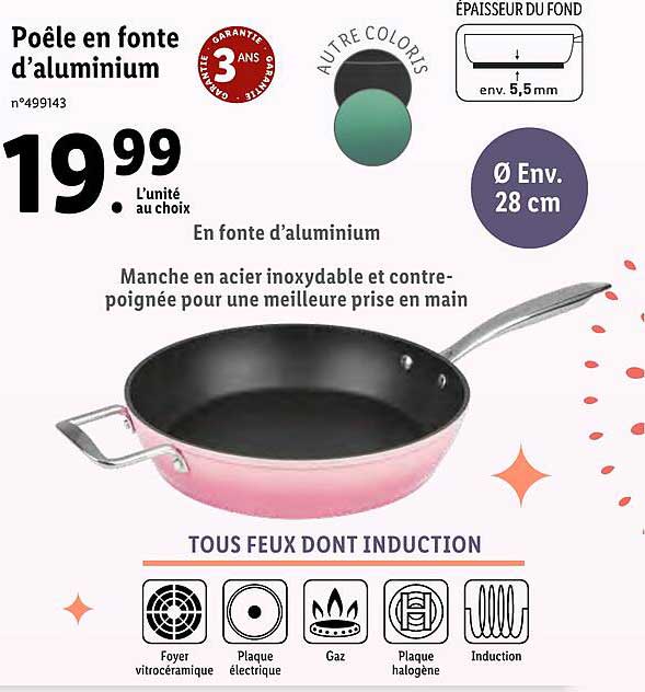 poêle en fonte d'aluminium