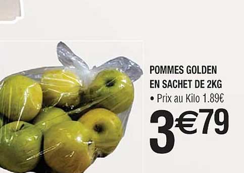 Pommes Golden En Sachet De 2 Kg