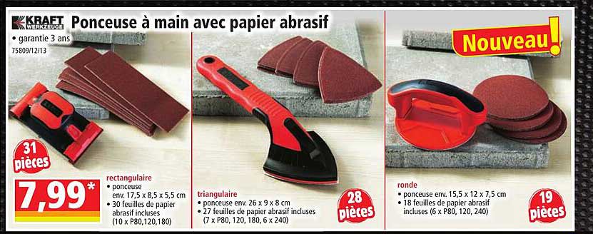 ponceuse à main avec papier abrasif kraft werkzeuge