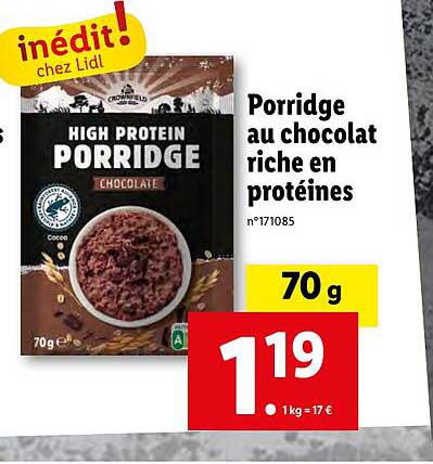 porridge au chocolat riche en protéines