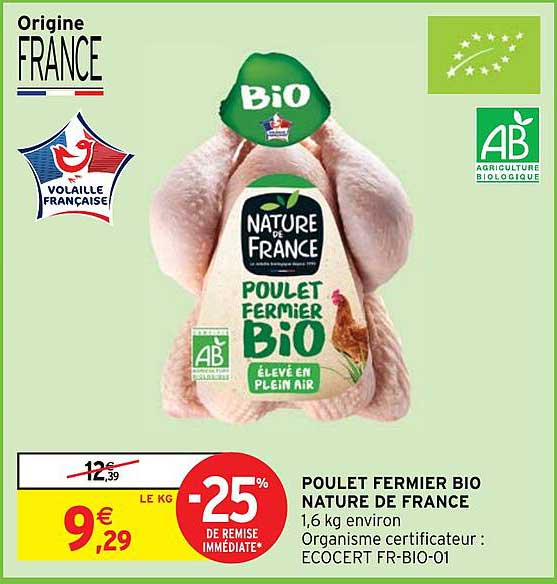 Poulet Fermier Bio Nature De France