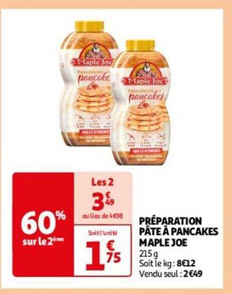 préparation pâte à pancakes maple joe
