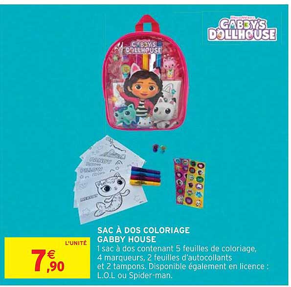 Sac à Dos Coloriage Gabby House