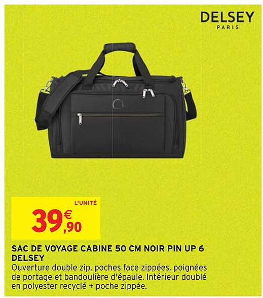 sac de voyage cabine 50 cm noir pin up 6 delsey