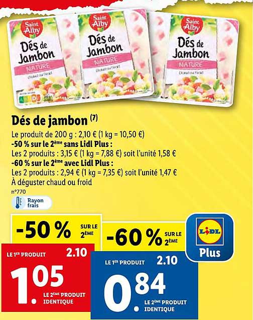 saint alby dés de jambon