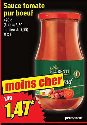 Sauce Tomate Pur Boeuf