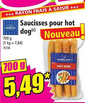 saucisses pour hot dog morliny