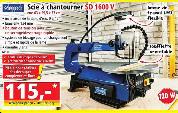 scie à chantourner sd 1600 v scheppach