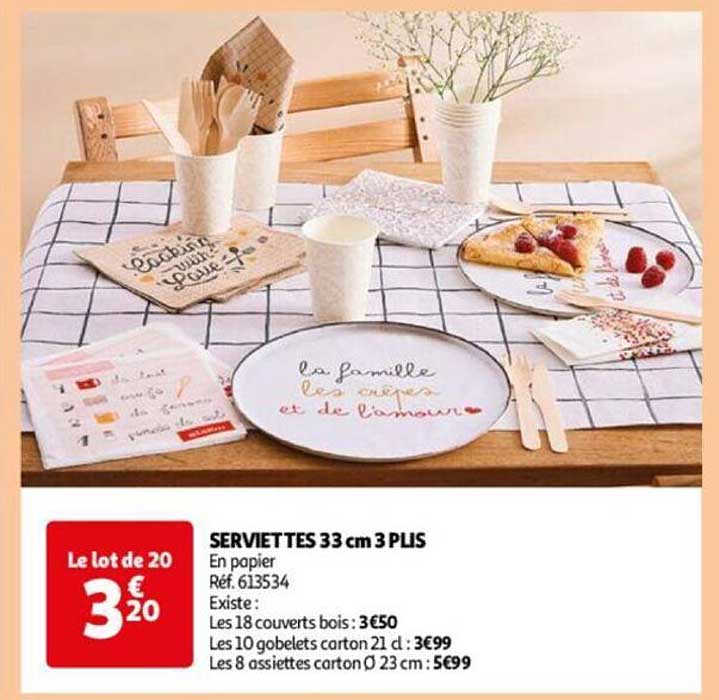 serviettes 33 cm 3 plis