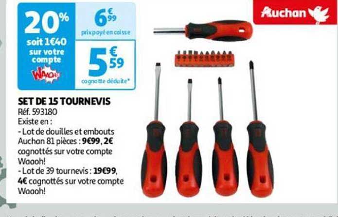 Set De 15 Tournevis Auchan