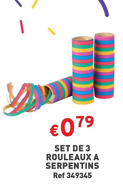 set de 3 rouleaux a serpentins